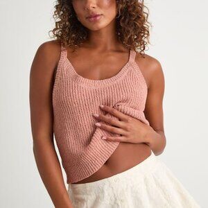 Lulus Effortless Sunshine Dusty Pink Sweater Tank Top - Size XXS